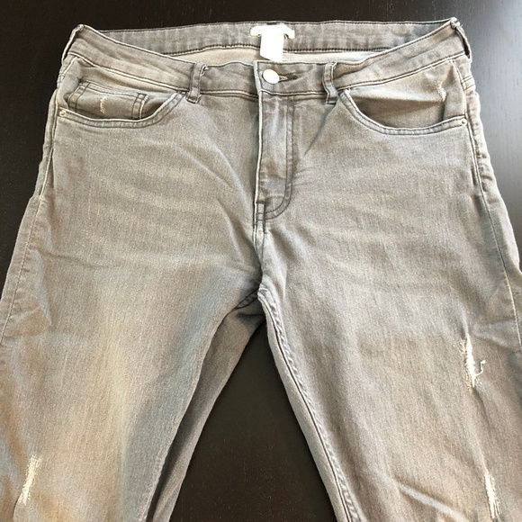 H&M Gray Distressed Skinny Jeans - Picture 4 of 6
